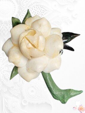 Cream Flower Brooch 350